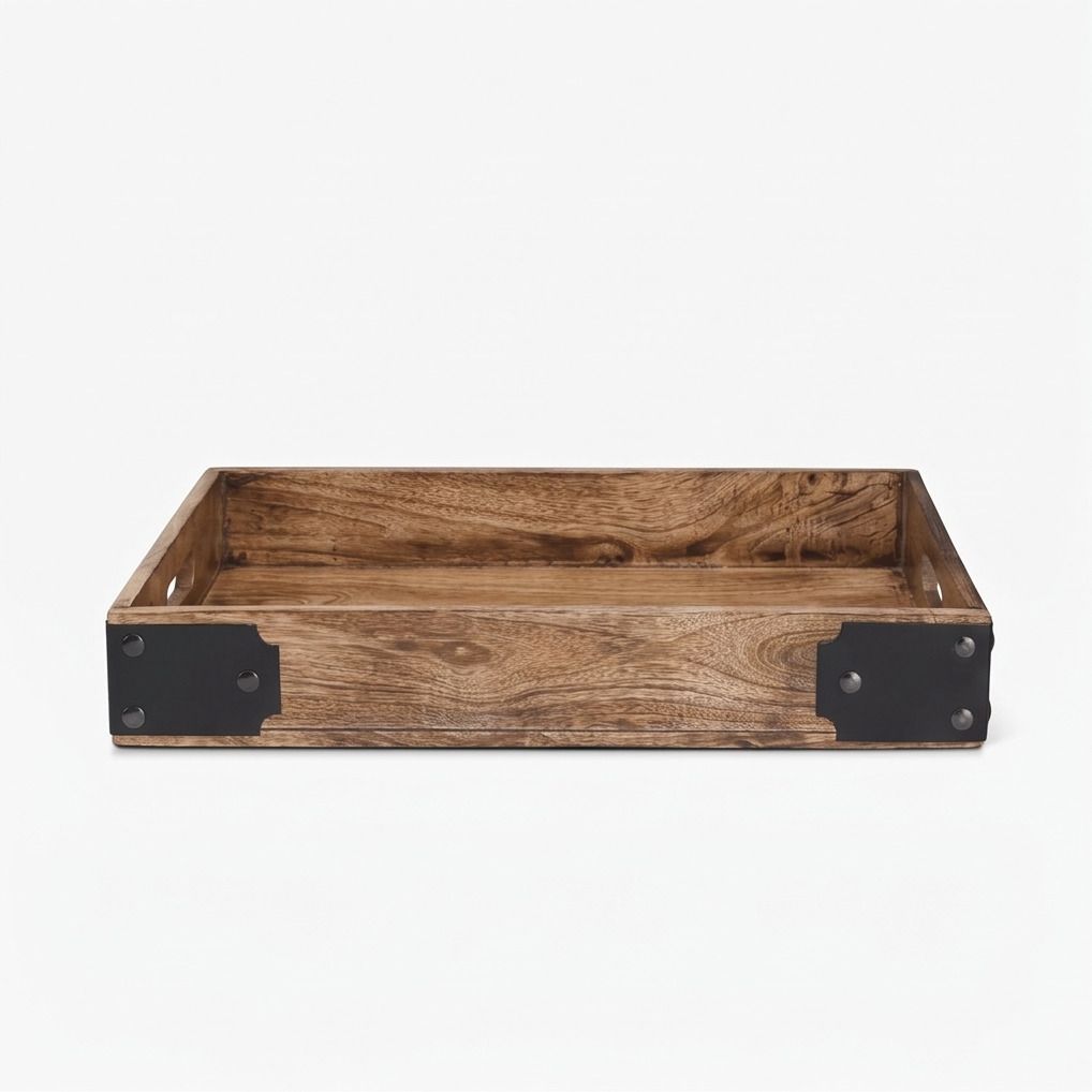 miglani Handcrafted Wooden Serving Tray Tray Serving Set-picture-25