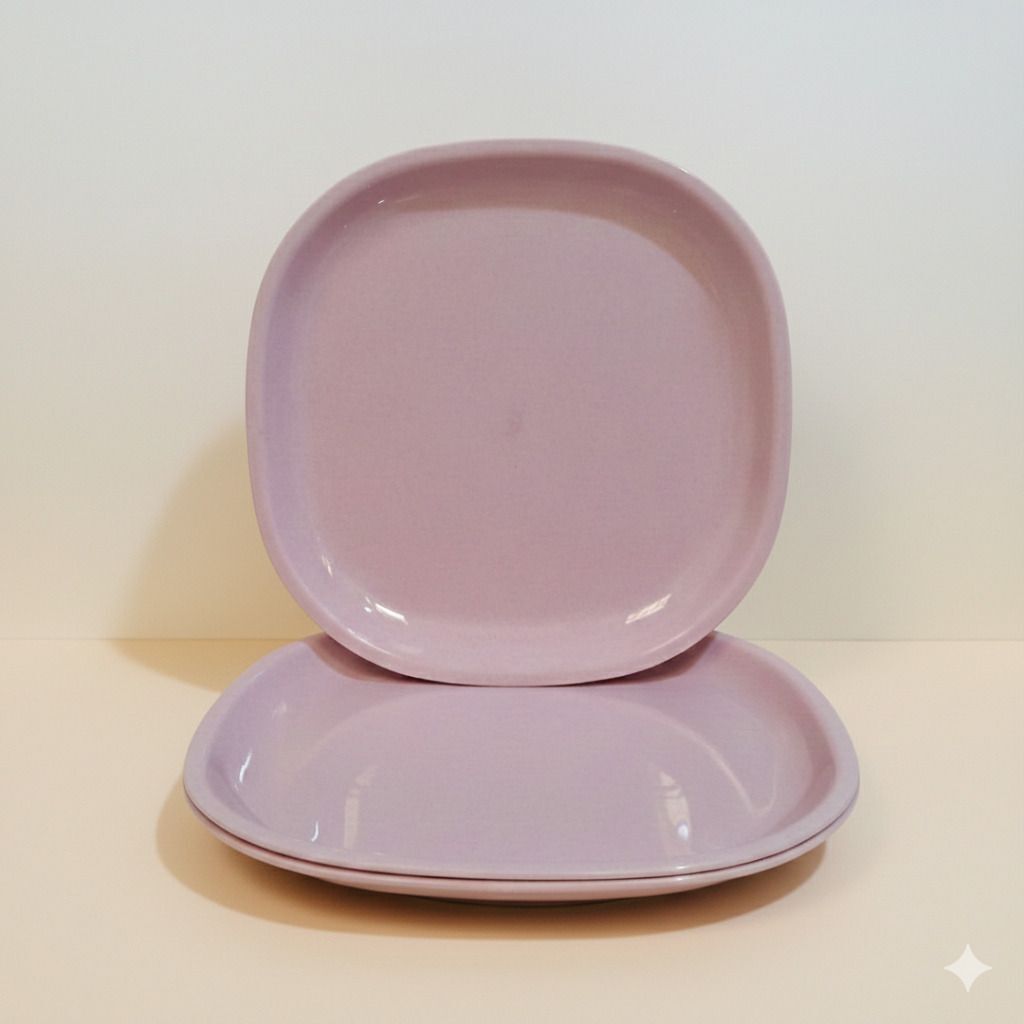 gepenterprises Pink Stone Finish Square Lightweight | Daily Use Dining & Gifting | Dinner Plate-picture-22