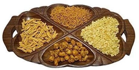 mtiban Compartments Wood Serving Platter for Snacks, Dry Fruits Multiparous use Tray Serving Set-picture-28