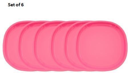 GULAAB' Plastic Plate PINK -Set Of 06 | Safe Snack Small Meals Quarter Plate-image-5