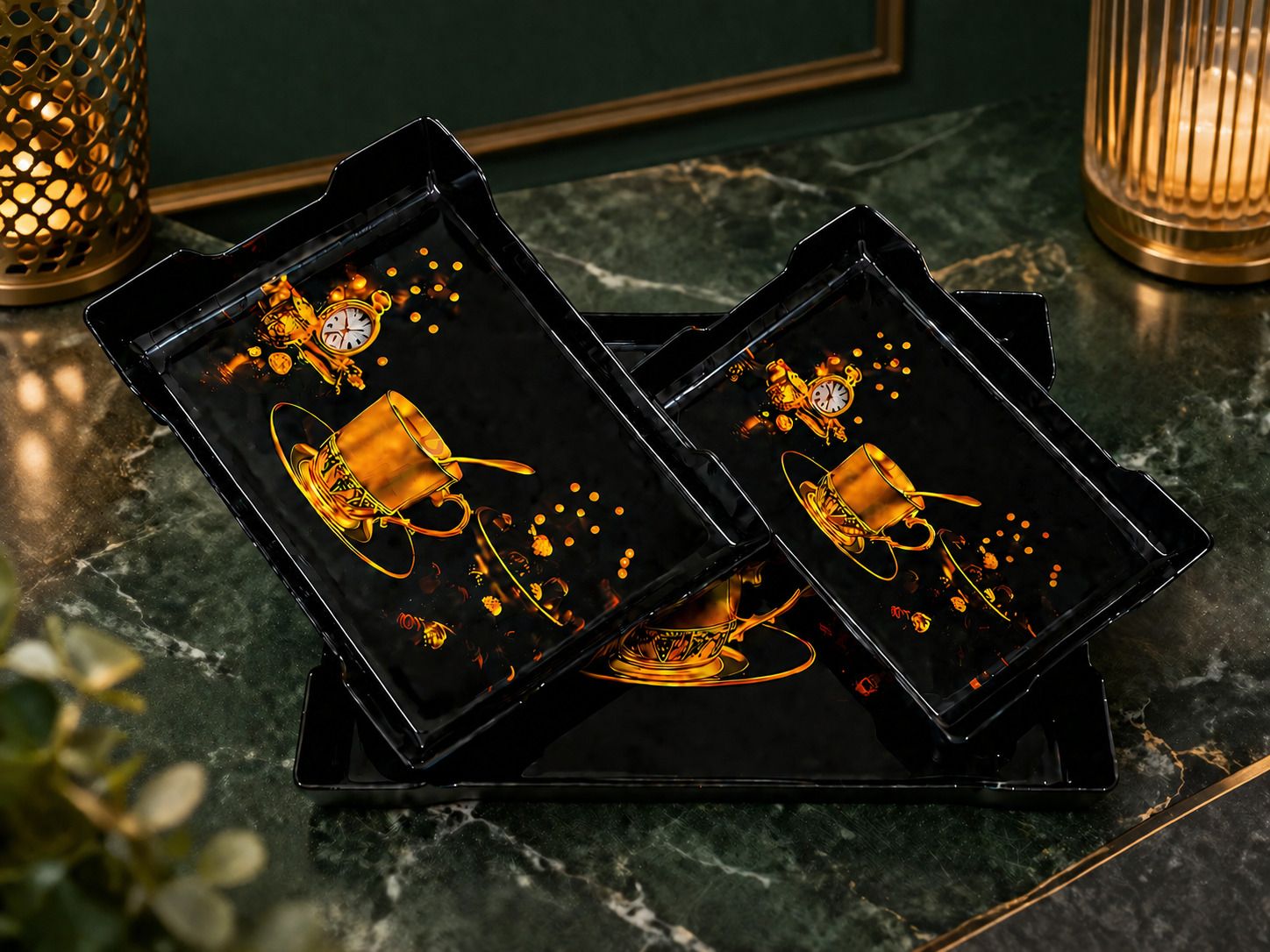 Rose Cup Designer Tray Set Tray Serving Set-image-3