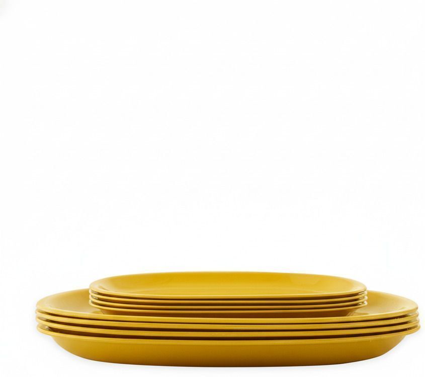 gepenterprises GULAAB YELLOW 4 Pieces Squre 8 inches Plates/4 Pieces squre 11 inches Plates Rice Plates-picture-20