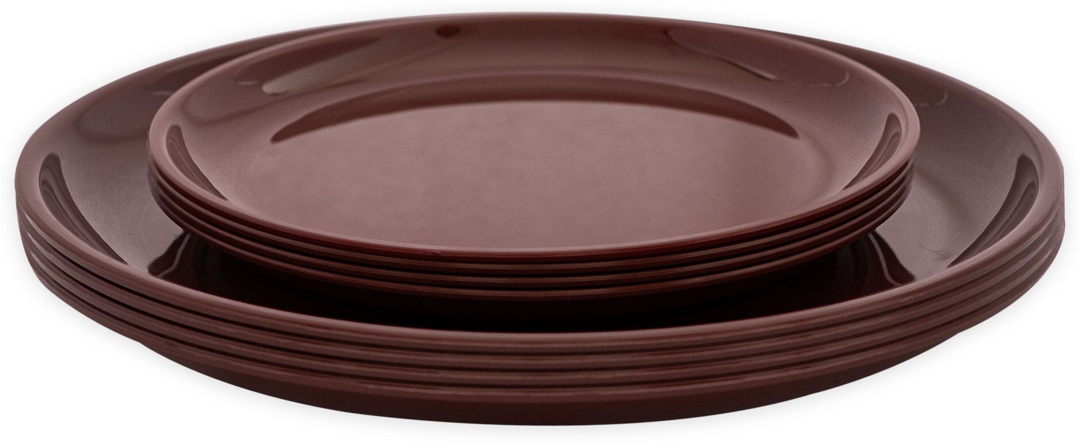 GULAAB Plastic Plate Brown -Set Of 08 | Safe Snack Small Meals Fast Food Rice Plates-image-37