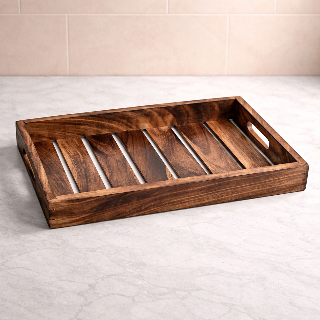 Teak Wood Serving Tray Use for Home & Kitchen, Office, Pantry, Restaurants Tray Serving Set