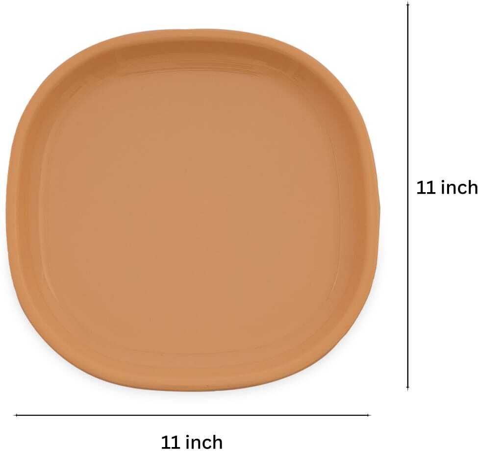 gepenterprises Beige 11 Inch (4 Full) & 8 Inch (4 Half) Square Plastic Dinner Plate Serving Set-picture-10