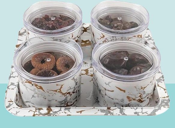 Dry Fruit Box for Serving Sweets, Chocolates, Candy, Pickle, Mukhwas Bowl, Tray Serving Set-image-12