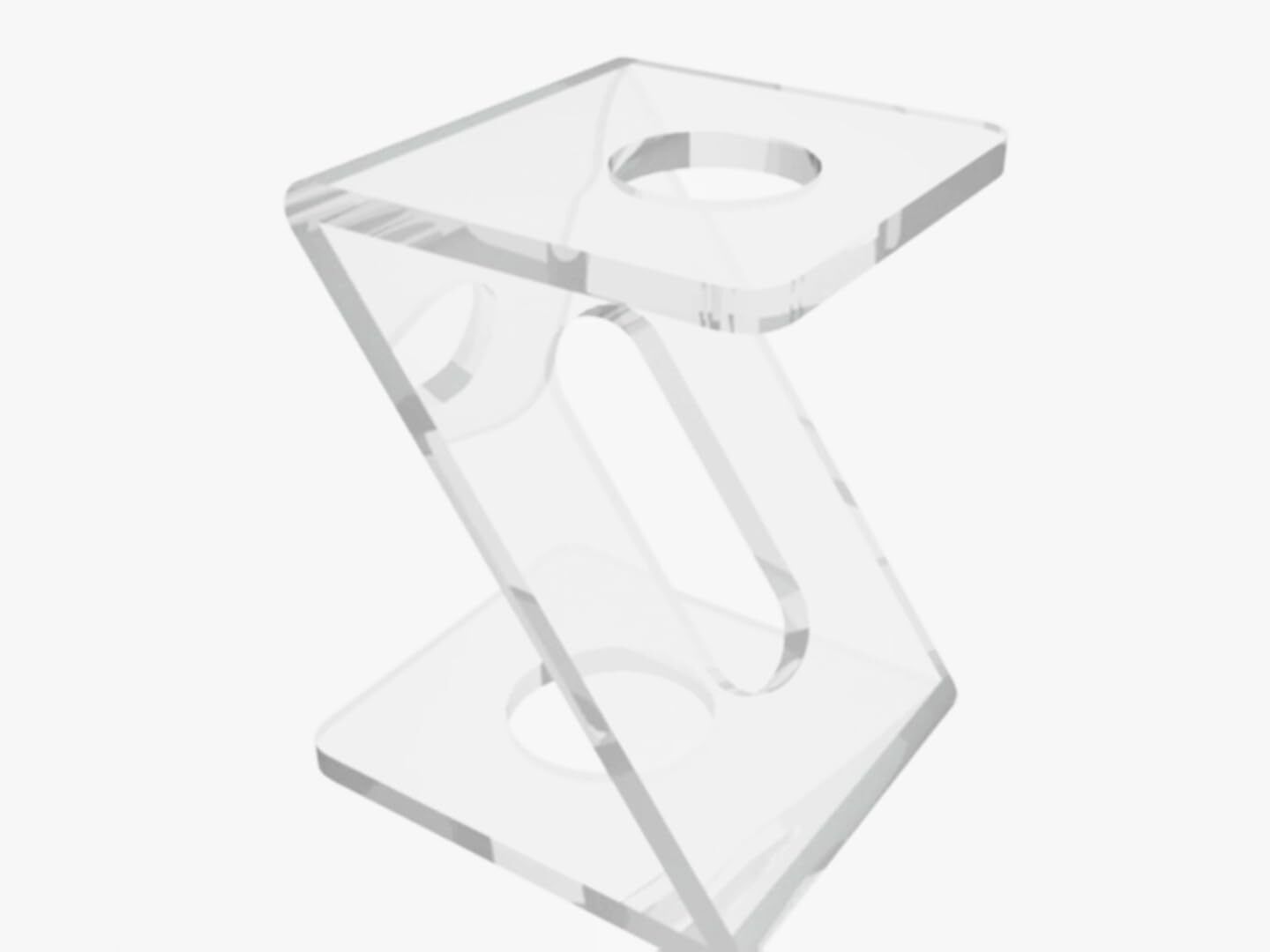 Acrylic Ice Cream Cone Holder,1 Hole,Transparent,2.76*2.76*4.13inch,1.18inch Tray Serving Set-image-35