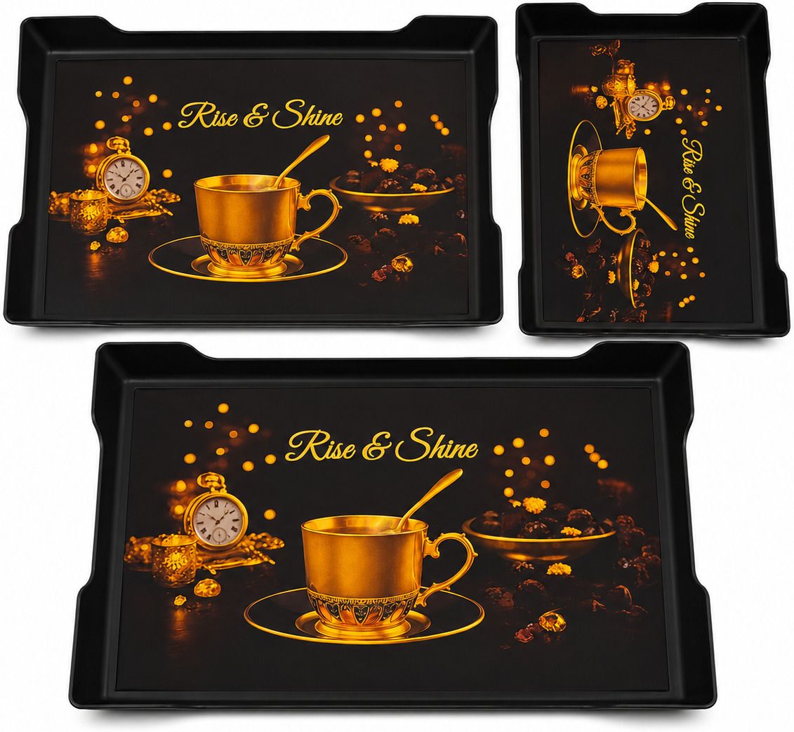 plasticnest Dhurandhar Premium Plastic Serving Tray Set of 3 Tray Serving Set-picture-27