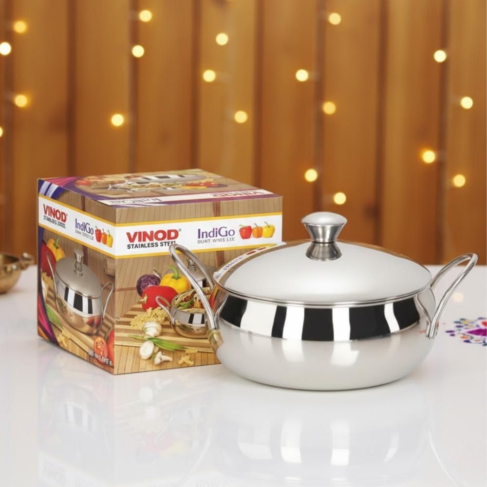 vinod Stainless Steel Indigo Serving Bowl with Handle - 1.3 Ltr Bowl Serving Set-picture-16