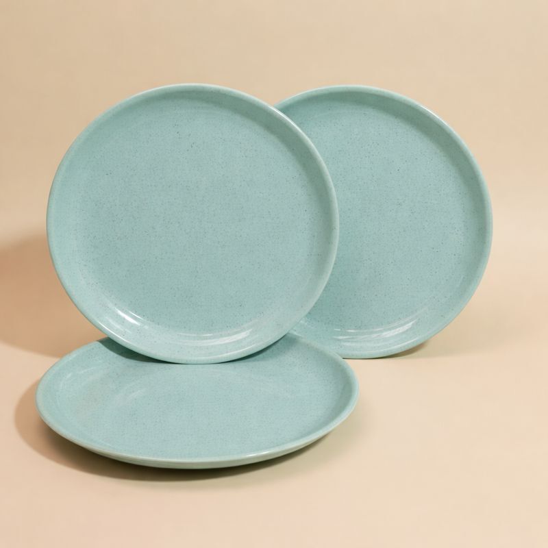 Green Stone Finish Round Elegant & Durable Tableware for Daily Use Dinner Plate-image-4