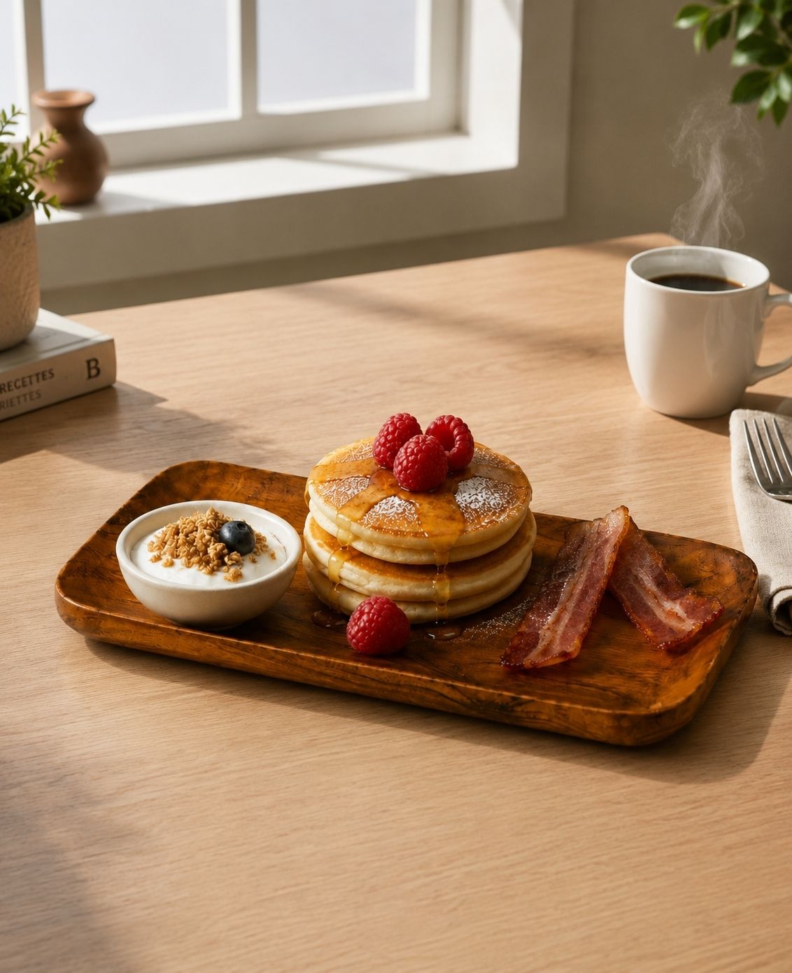 Acacia Wooden Tray for Serving Tea, Coffee & Snacks Tray Serving Set-image-38