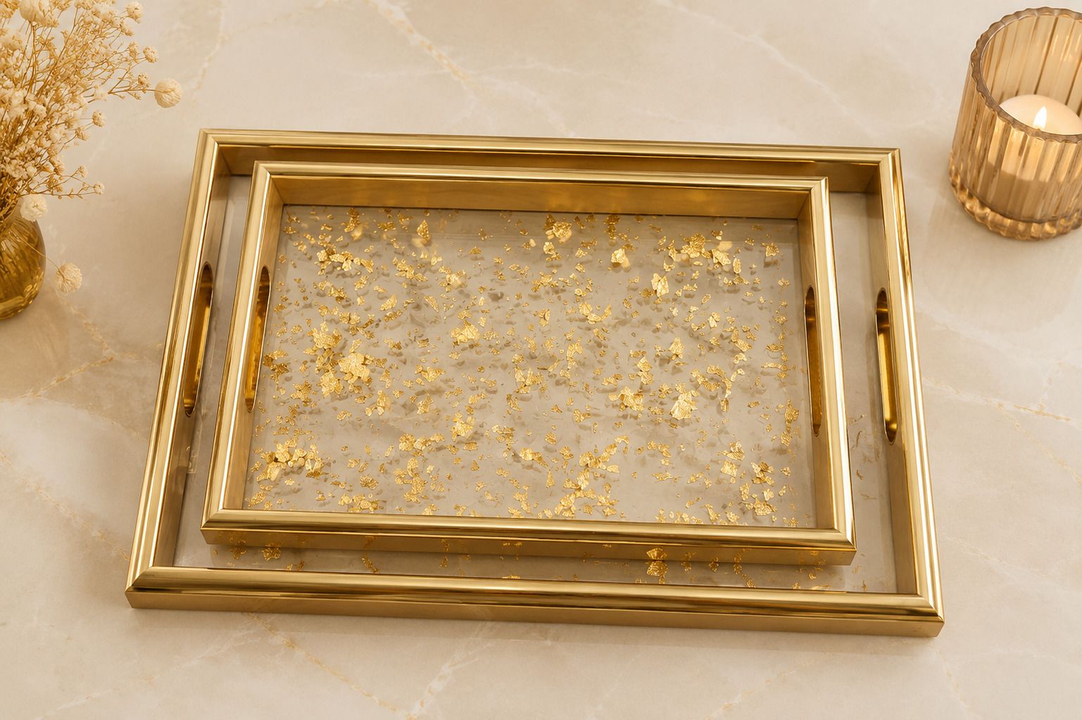 Premium Serving tray set of 2 Tray Serving Set-image-44