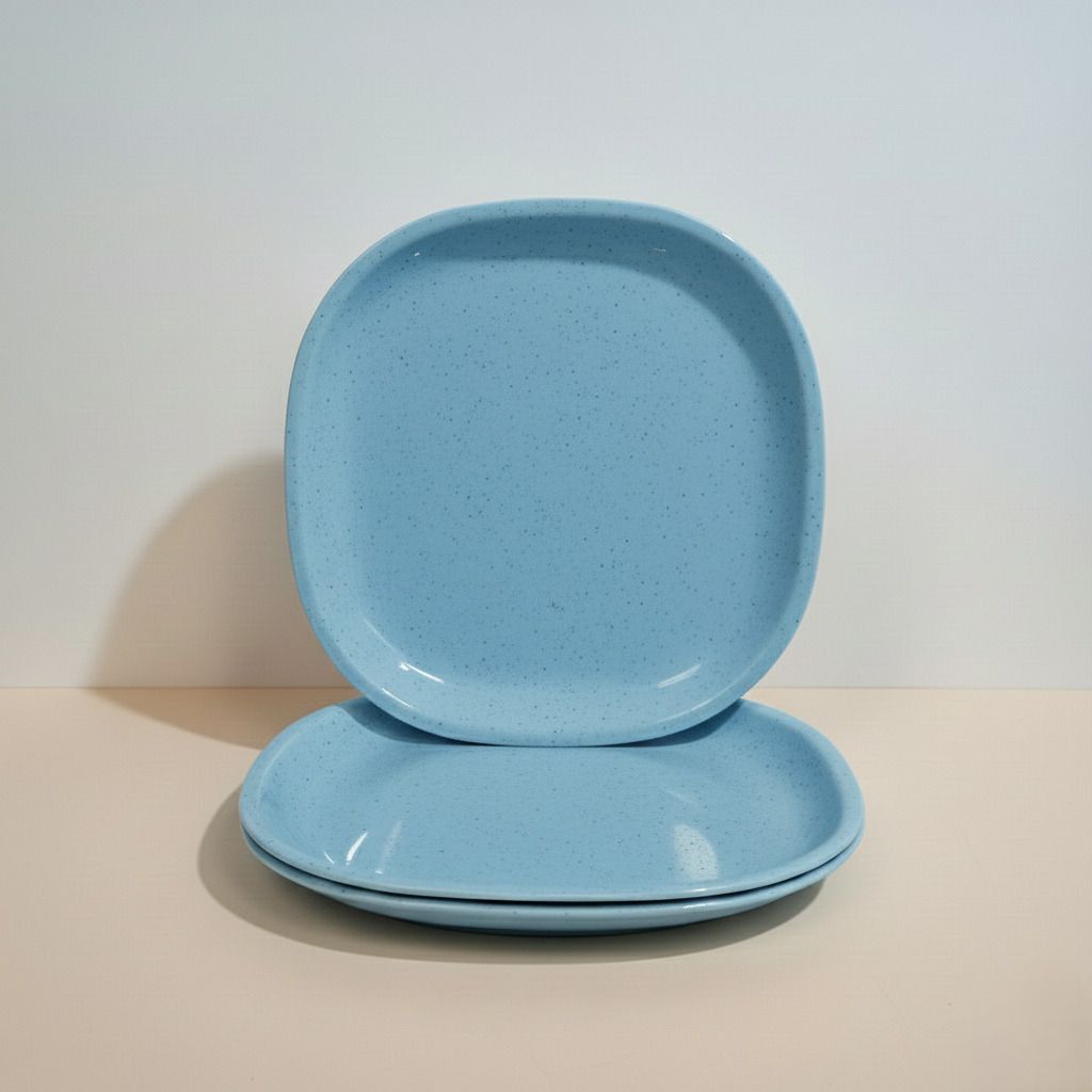 Blue Stone Finish Square Lightweight | Daily Use Dining & Gifting | Dinner Plate-image-22