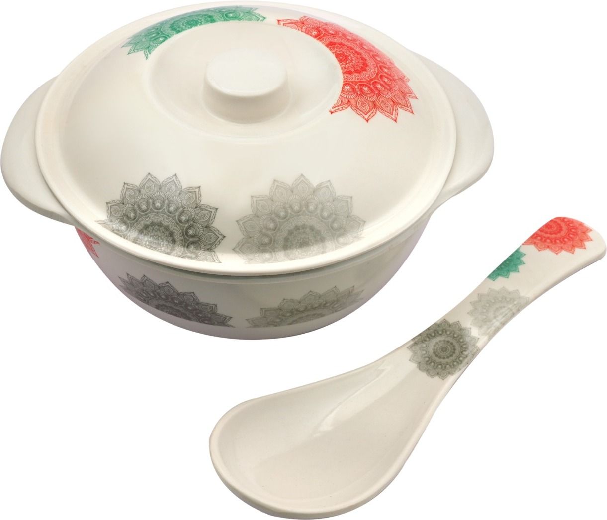 fiza Printed Serving Bowl with Lid & Spoon | 2 Piece Serving Set Bowl Serving Set-picture-18