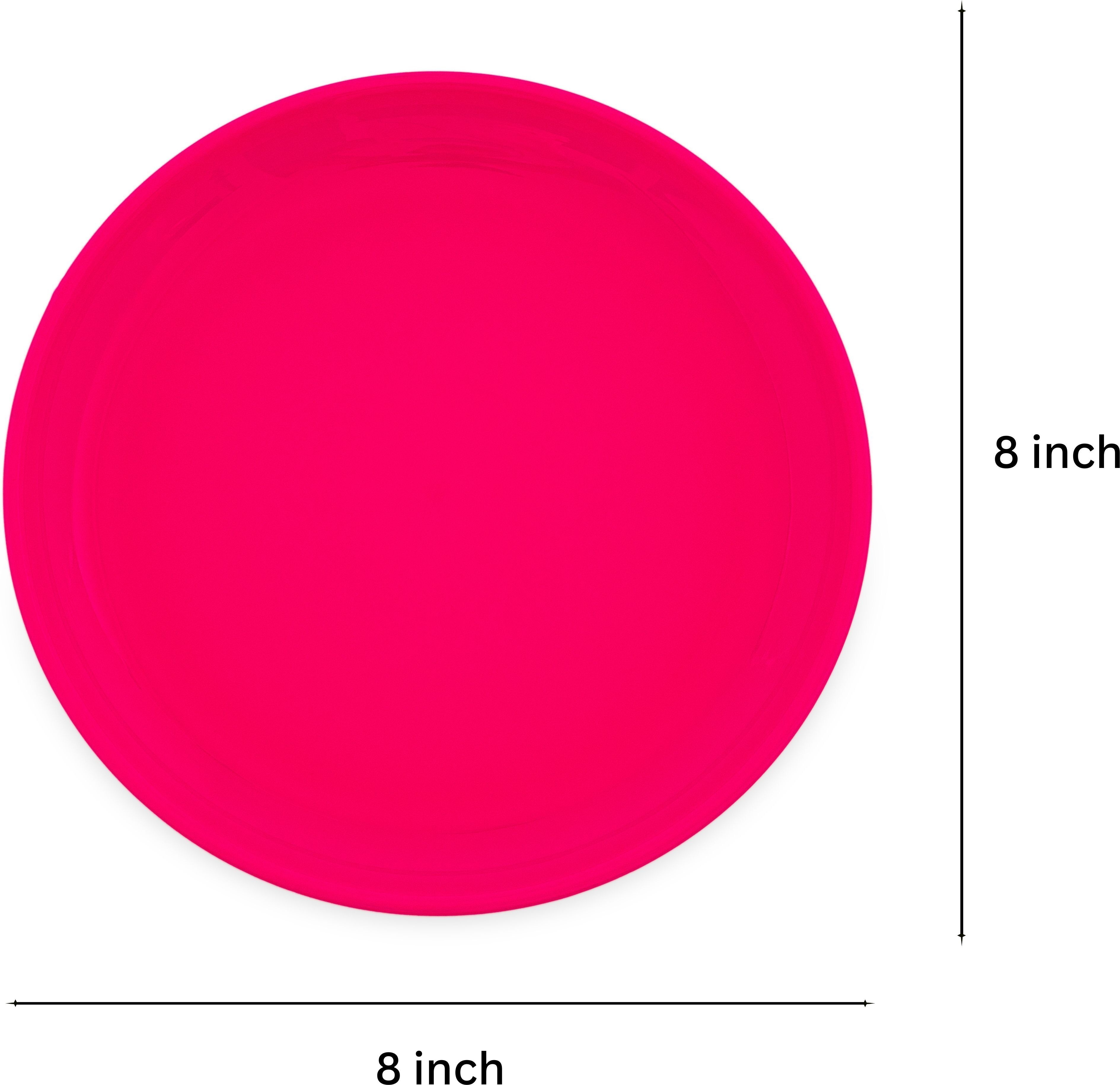 GULAAB' Plastic Plate PINK -Set Of 12 | Safe Snack Small Meals Fast Food Quarter Plate-image-6