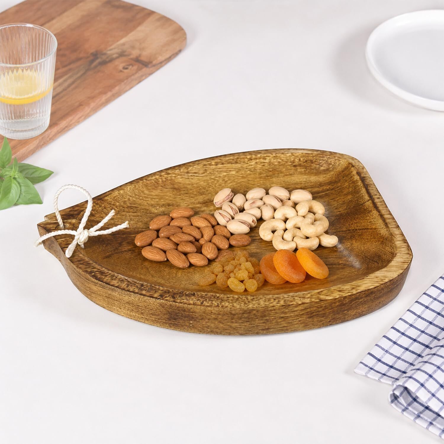 khati house Wooden Serving Tray for Snacks & Dry Fruits Tray Serving Set-picture-39