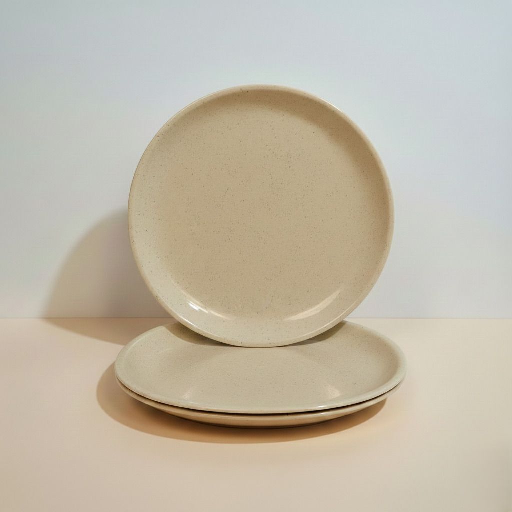 gepenterprises Beige 11 Inch Round Plate Serving Set-picture-17