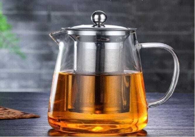 rightcart Glass Teapot with Stainless Steel Infuser & Lid Heat Resistant Tea Maker Kettle Container Serving Set-picture-26
