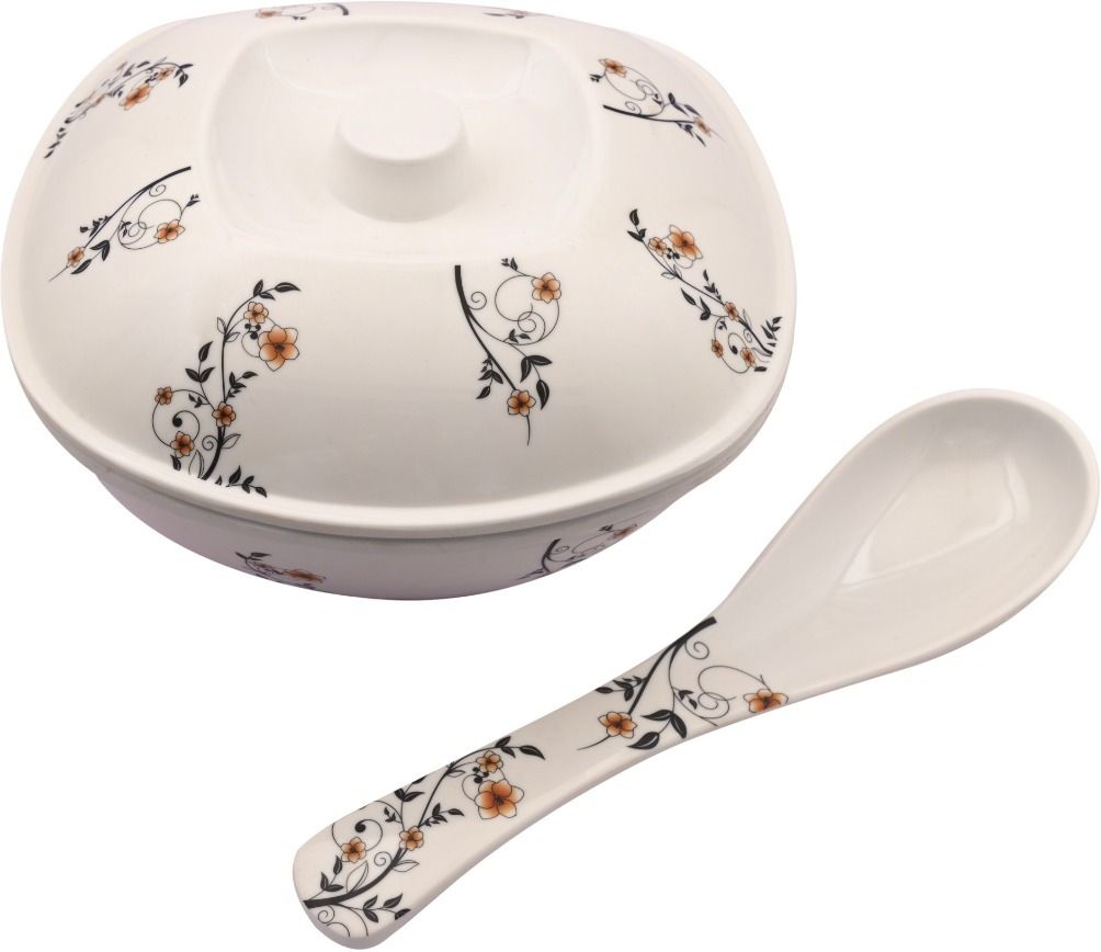fiza Printed Serving Bowl with Lid & Spoon | 2 Piece Serving Set Bowl Serving Set-picture-10