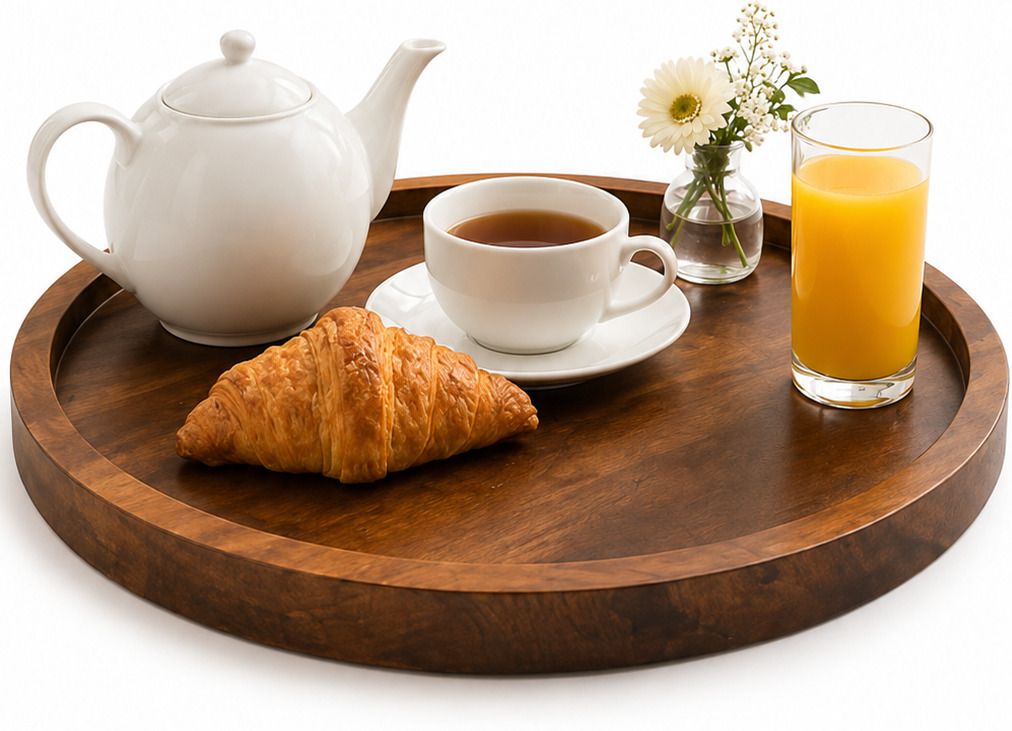 zs collection Wooden Serving Tray | 11.8 Inch X 11.8 Inch Serving Tray Tray Serving Set-picture-12