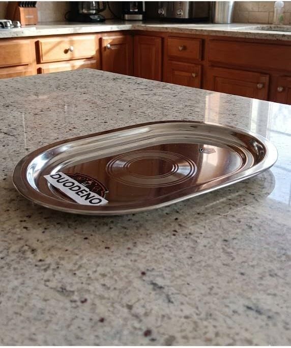 Duodeno Stainless Steel Serving Tray | Oval Shape | 35 x 25.5 x 2cm Plate Serving Set-picture-26