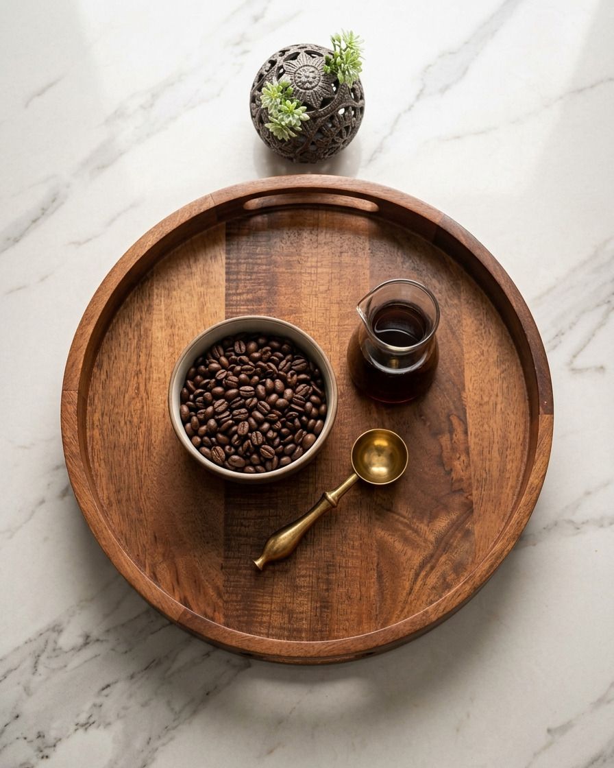 sampoorna aesthetic Decorative Handcrafted wooden Serving Tray for Multipurpose use Tray Serving Set-picture-44