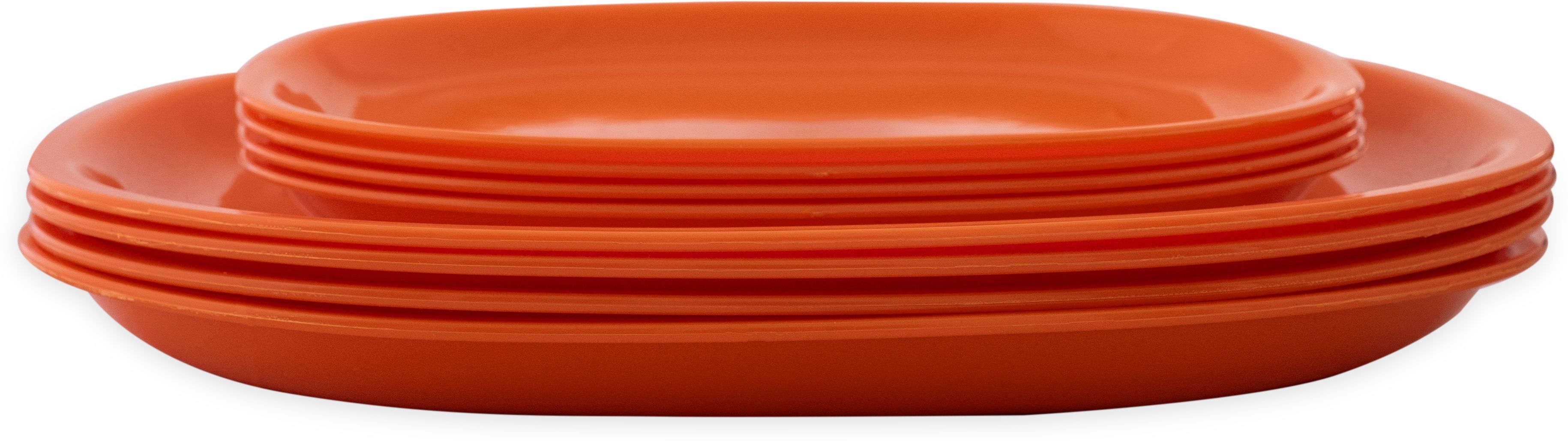 gepenterprises GULAAB ORANGE 4 Pieces Squre 8 inches Plates/4 Pieces squre 11 inches Plates Rice Plates-picture-16