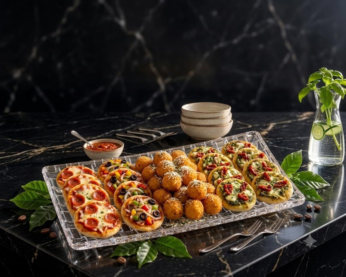 uxveezone Crystal Glass Serving Tray Rectangular 11"Serve Food,Snack,Fruit,Cake & Dessert Tray Serving Set-picture-42