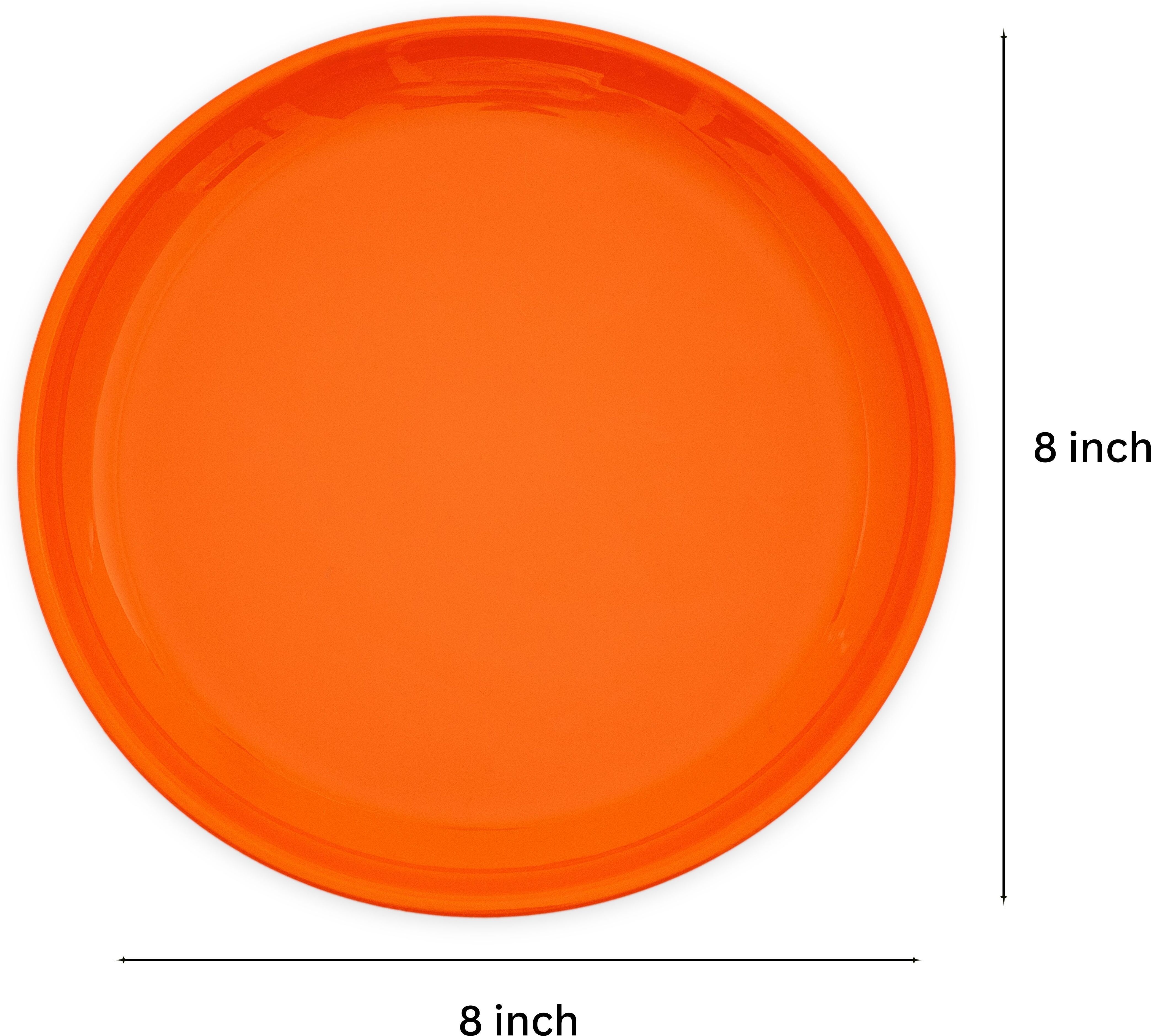 gepenterprises GULAAB' Plastic Plate ORANGE -Set Of 12 | Safe Snack Small Meals Fast Food Quarter Plate-picture-37