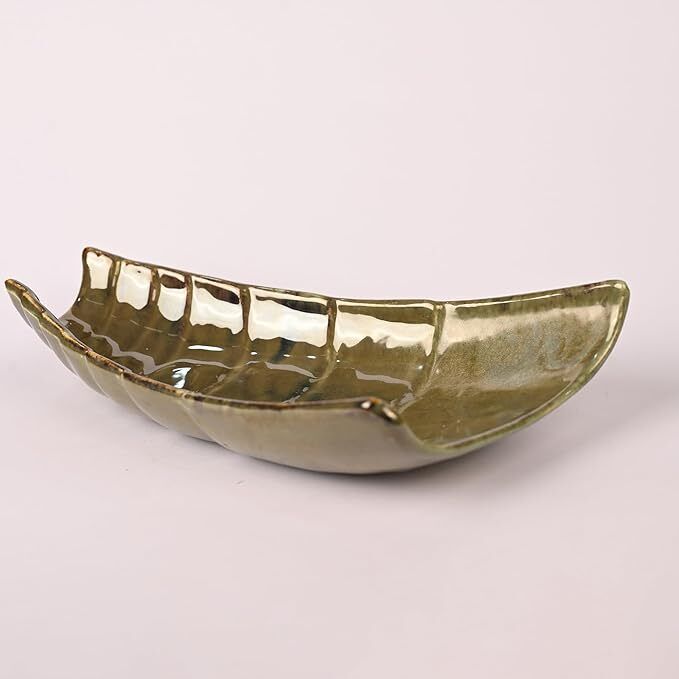 Handcrafted Ceramic Autumn Leaf Serving Platter - Premium Snack Tray Tray Serving Set-image-6