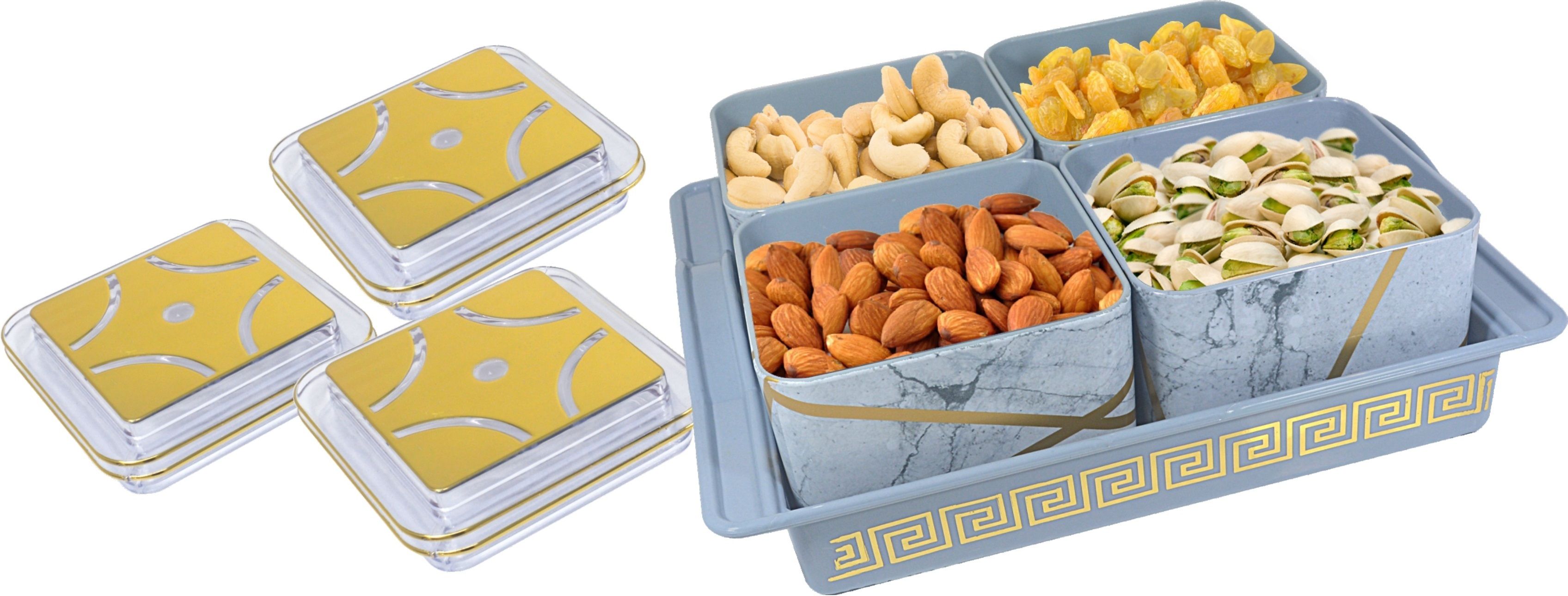 - Astor-4 Multipurpose Set - 4 Bowls With Tray - Gifting Bowl, Tray Serving Set-image-8