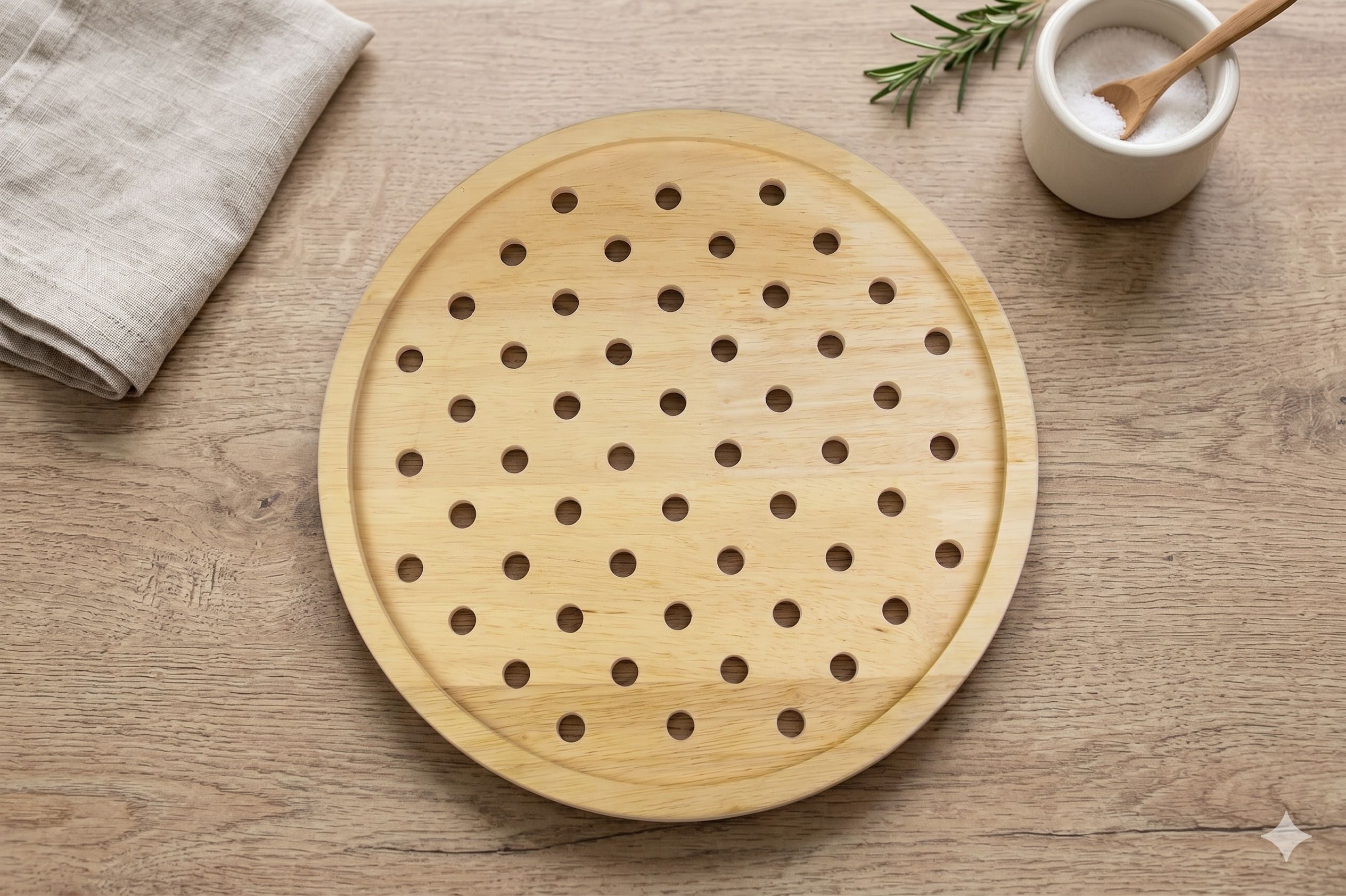holizein Traditional Flatbread Serving Set with Wooden Chapati Plate Tray Serving Set-picture-16