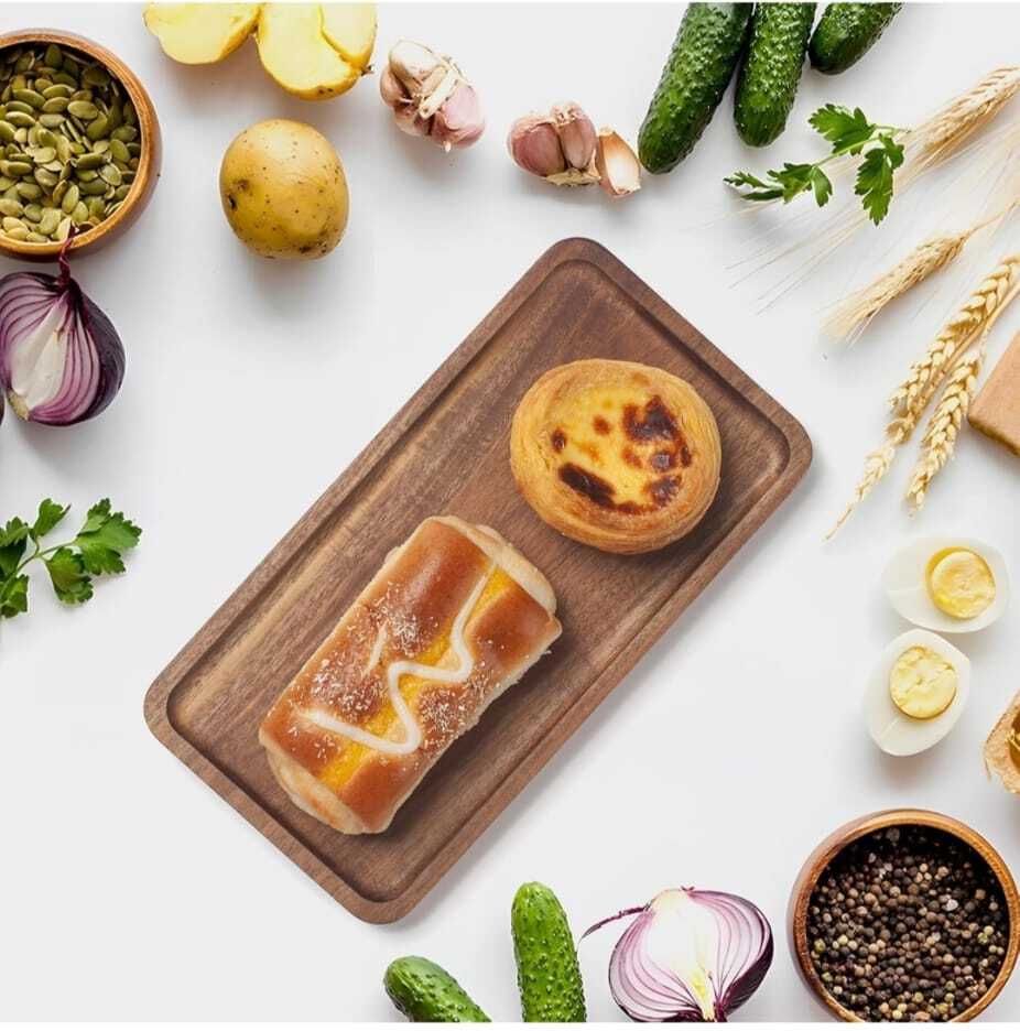 Solid Wooden serving tray Butter Dish, Chip & Dip Tray, Dish, Tray Serving Set-image-31