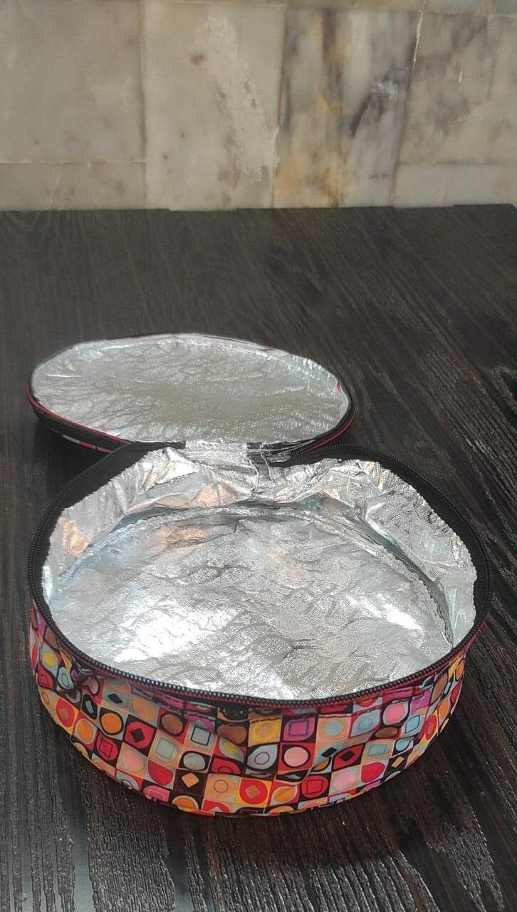 vibgyor products Collection Hot Chapatti Box with Zip Roti Cotton Cloth Casserole Size :23*23*9cm Fries Basket Serving Set-picture-26