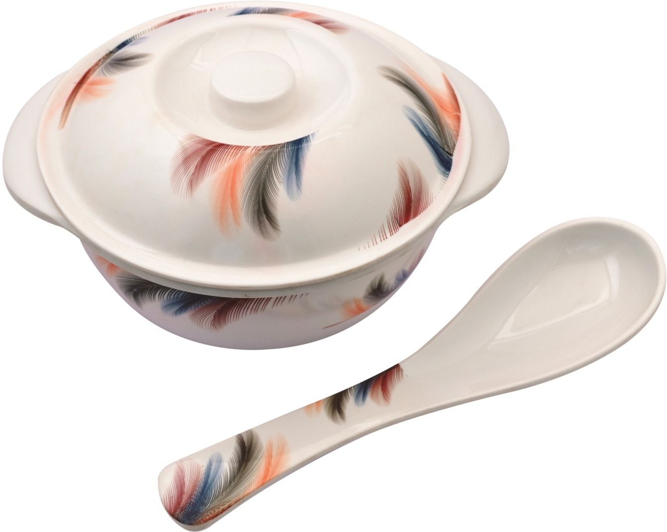 fiza Printed Serving Bowl with Lid & Spoon | 2 Piece Serving Set Bowl Serving Set-picture-47