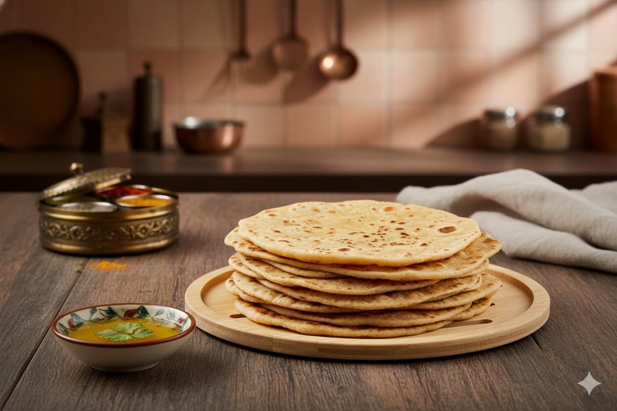 orename Wooden Roti Server with Ventilation Holes for Freshness EcoFriendly Tray Serving Set-picture-1