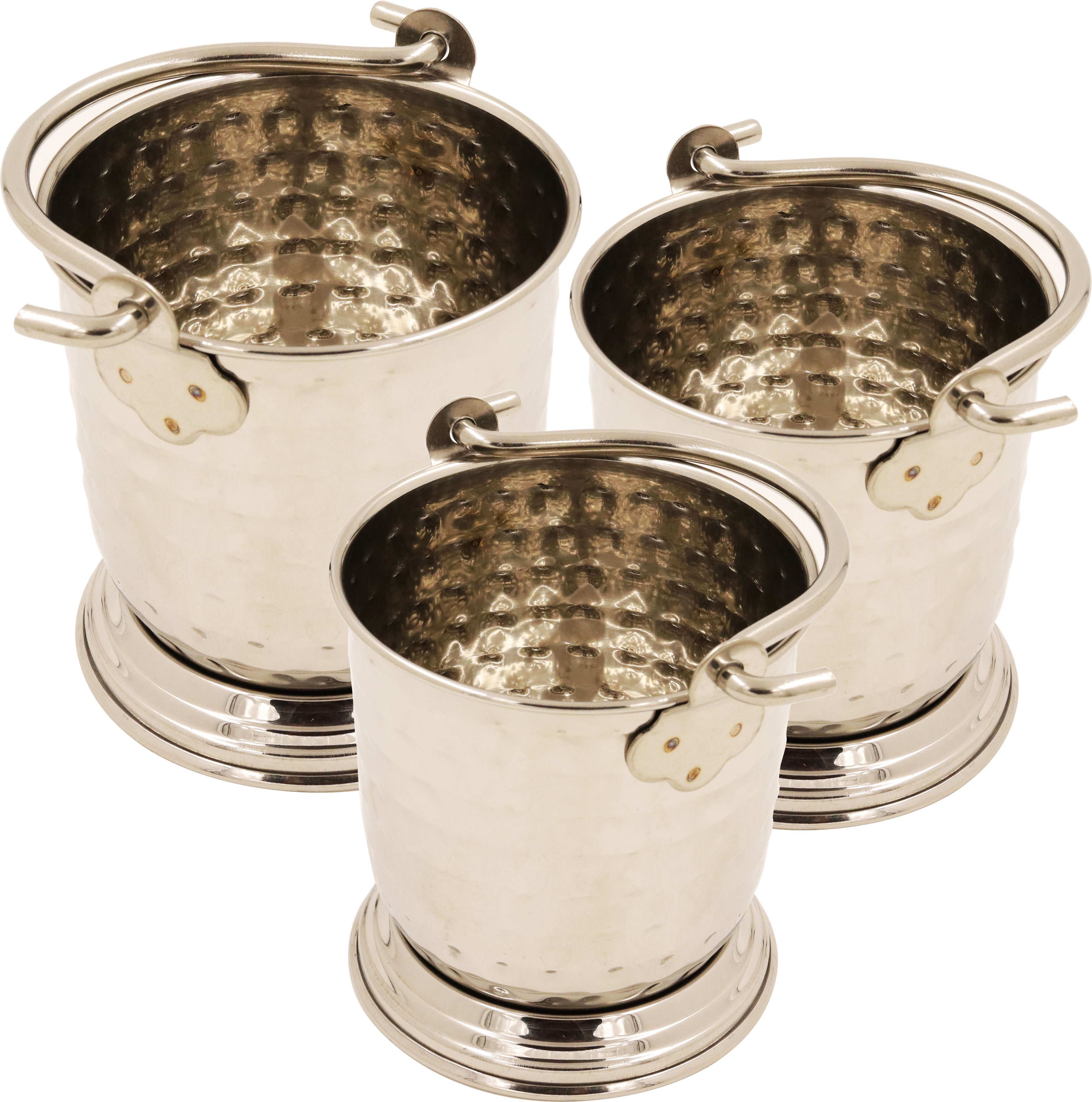 Steel Mini Serving Bucket with Handle|Bucket for Serving Dal, Raita -Combo Gravy Bucket Serving Set-image-43
