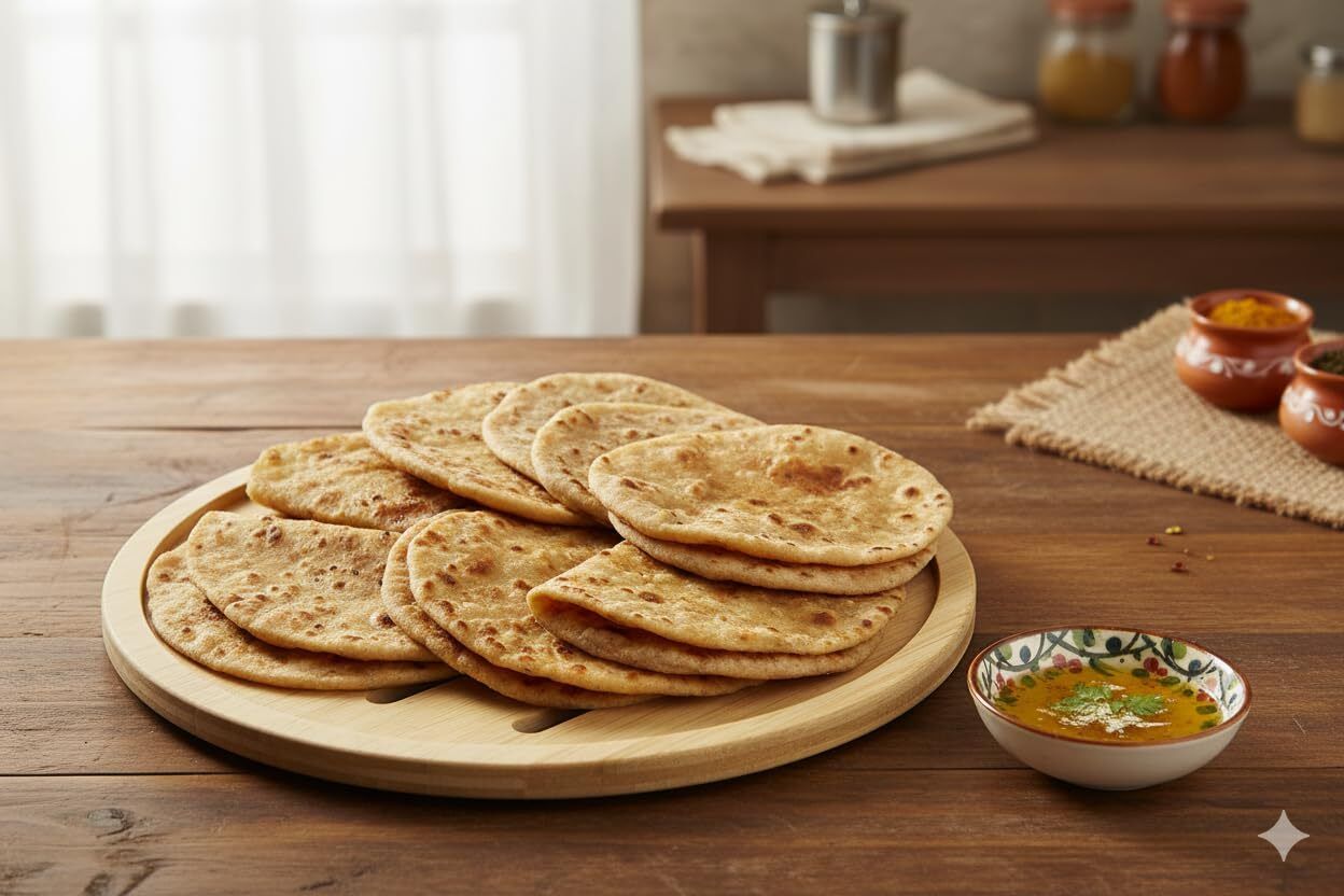 orename Round Bamboo Chapati Storage Plate with Airflow Design Natural Wood Tray Serving Set-picture-7