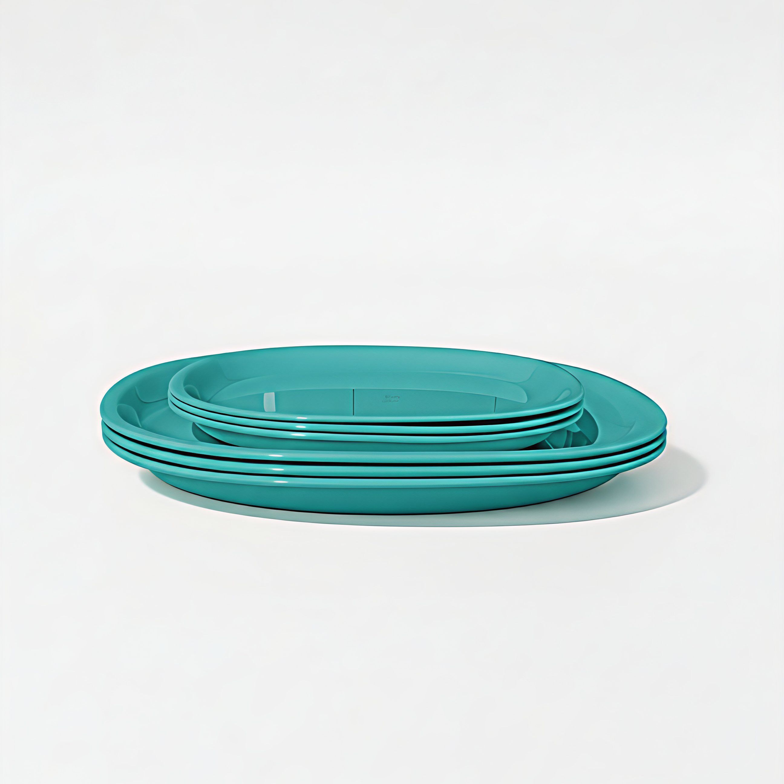 gepenterprises Aqua Blue Square Dinner Plate Set 3 Big 11 Inch & 3 Small 8 Inch Dinner Plate-picture-24
