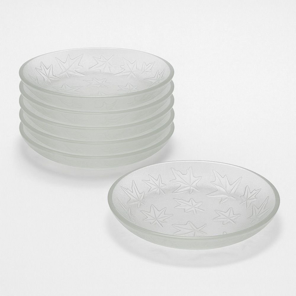 260ml Platter Clear Round Dessert Plate, Salad Dish 5.5 Inch, Heat-Resistant Tray Serving Set