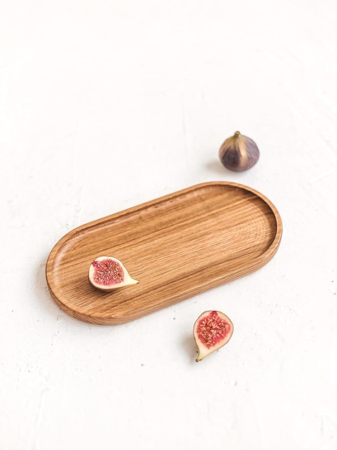 nirajdabhi Natural Wood Pill-Shaped Display Platter and Catchall Tray Serving Set-picture-29