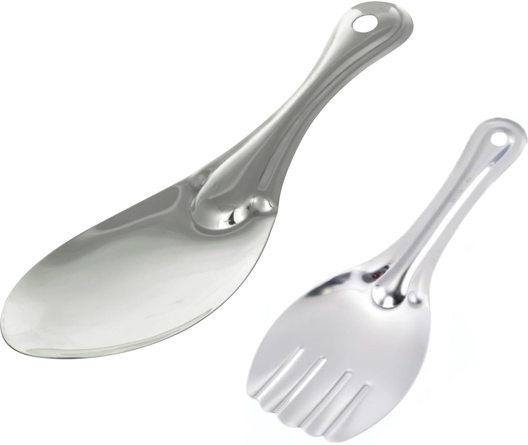 bartanstar Steel Rice Serving Spoon Panja & Plain Spoon Spoon Serving Set-picture-23
