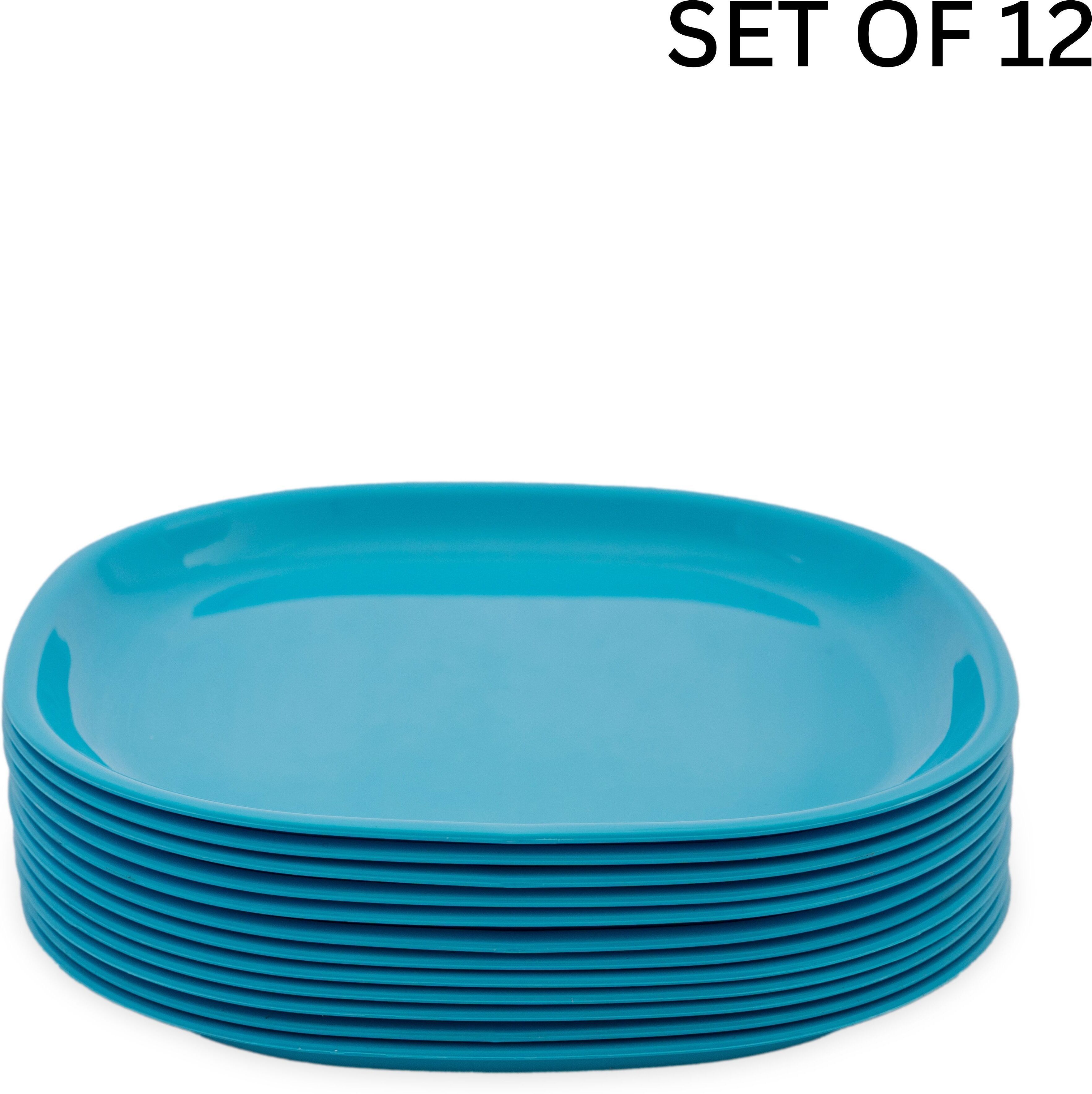 gepenterprises GULAAB' Plastic Plate Sky blue -Set Of 12 | Safe Snack Small Meals Quarter Plate-picture-33