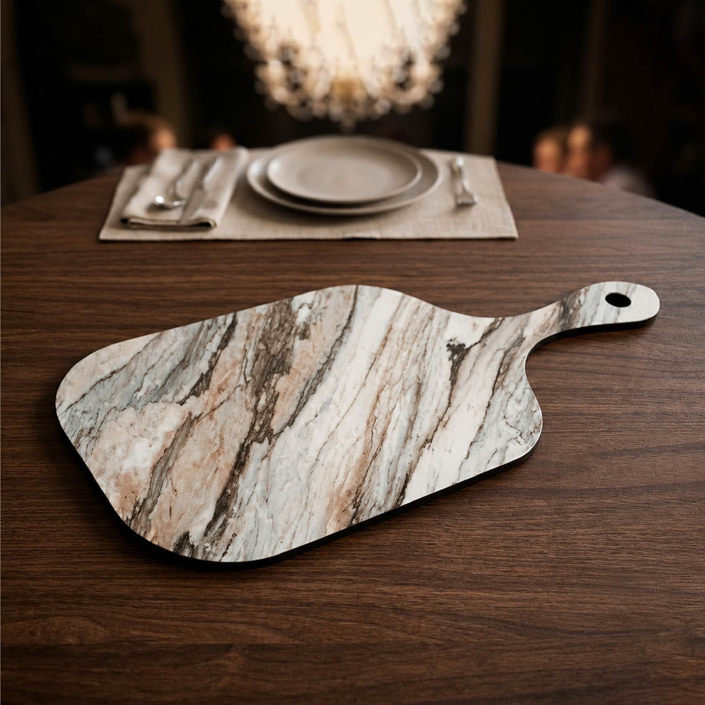 lamikraft Cheese Platters, Marble Finish Plate Serving Set-picture-11