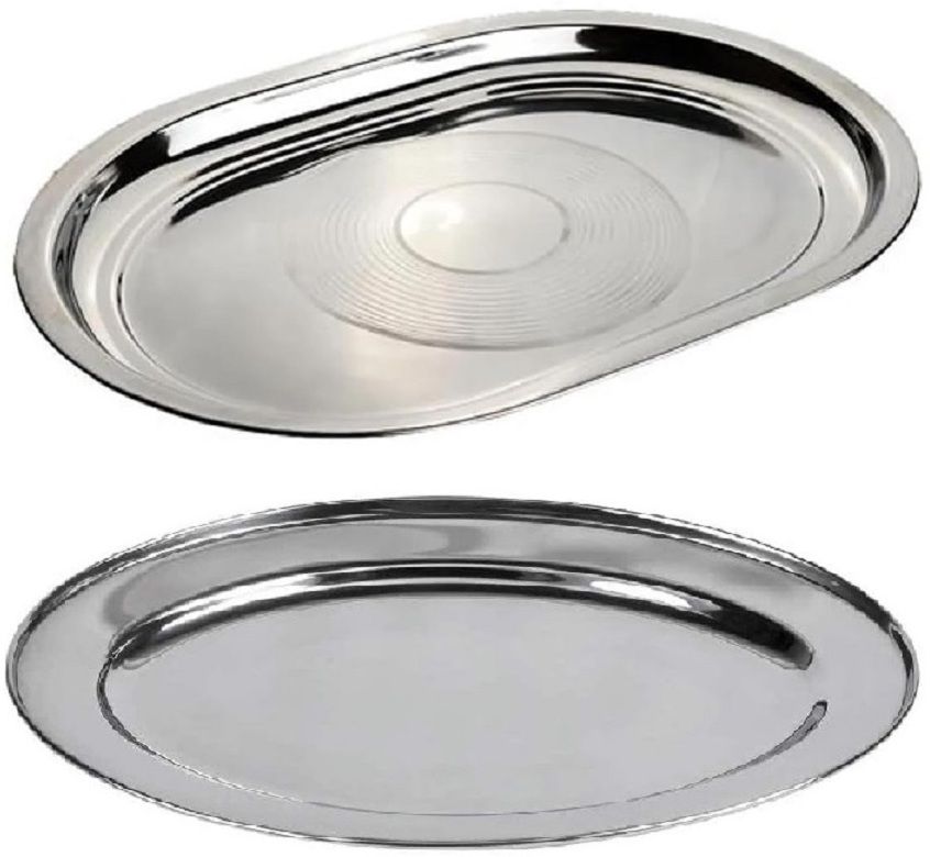dynore Stainless Steel Deep Inside Rectangle and Oval Shape Serving Tray Tray Serving Set-picture-11