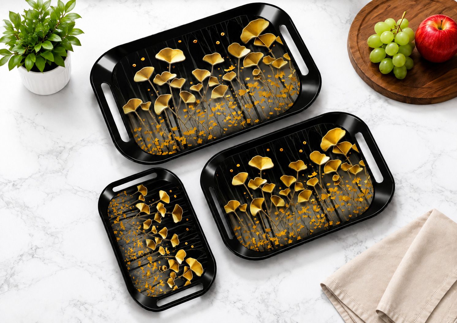 rr plastic Premium Decorative Serving Tray Set Tray Serving Set-picture-39
