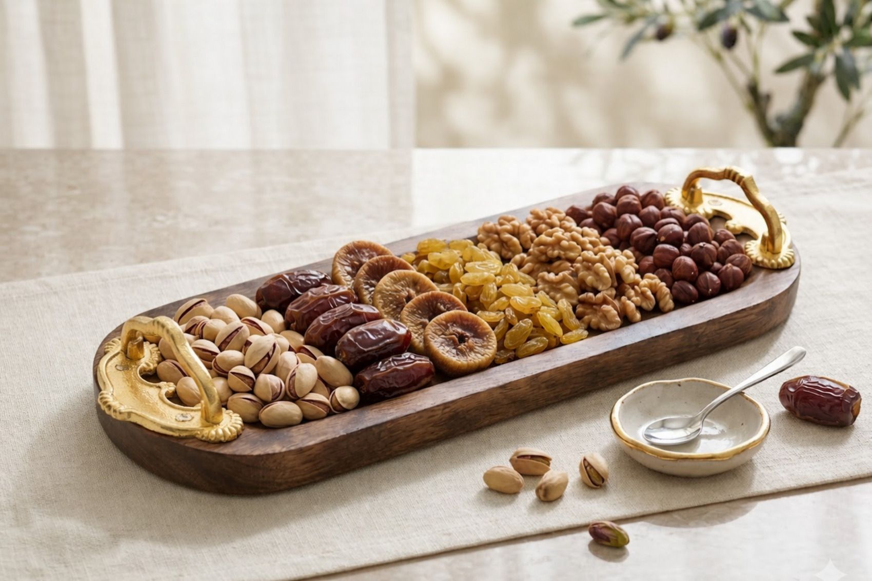 Wooden Serving Tray with Handles Natural Wood Multipurpose Serving Platter Tray Serving Set-image-32