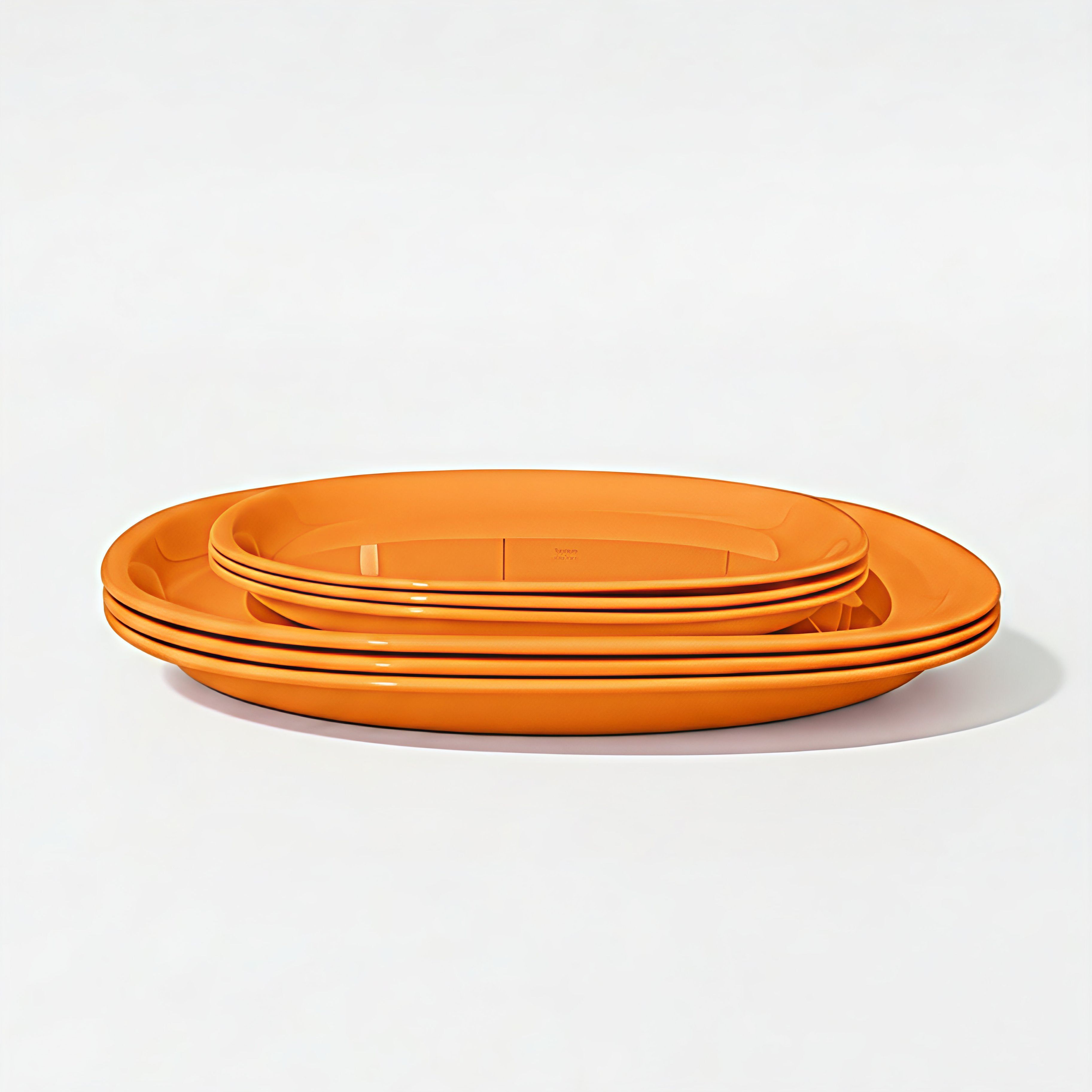 Orange Square Dinner Plate Set 3 Big 11 Inch & 3 Small 8 Inch Dinner Plate-image-20
