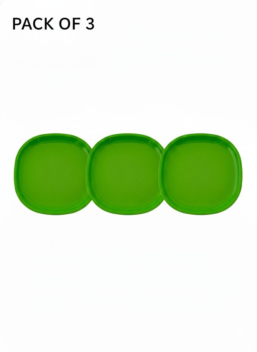 GULAAB' Plastic Plate GREEN -Set Of 03 | Safe Snack Small Meals Full Plate Rice Plates-image-15
