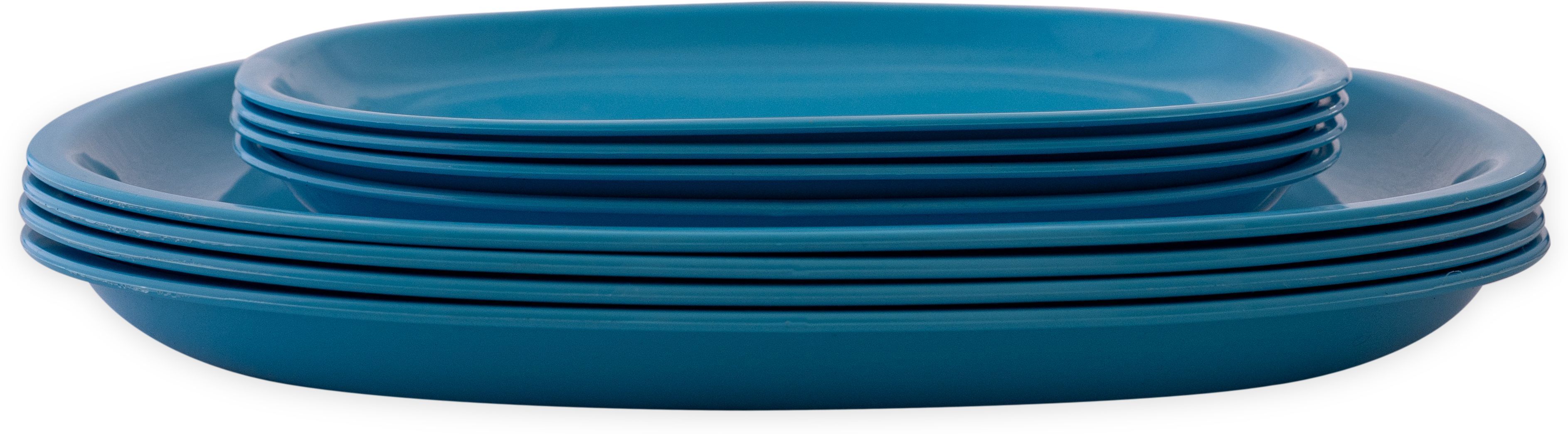GULAAB AQUE BLUE 4 Pieces Squre 8 inches Plates/4 Pieces squre11 inches Plates Rice Plates-image-41
